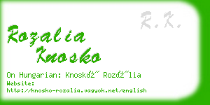 rozalia knosko business card